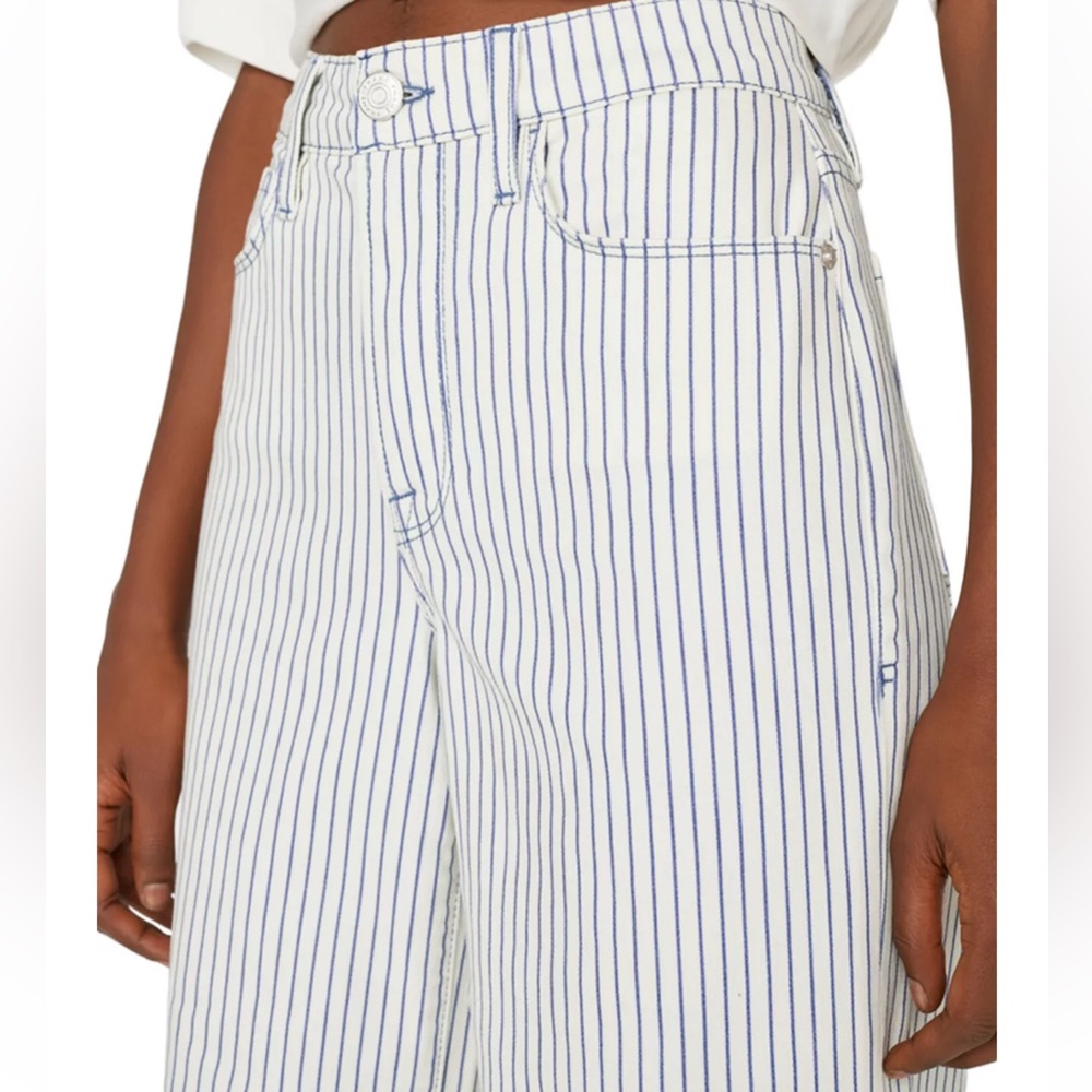FRAME Le Palazzo Crop Striped Wide-Leg Jeans 31 NWT